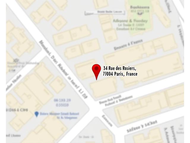 Carte géographique de l'emplacement de l'atelier Écho d'Éclat à Paris